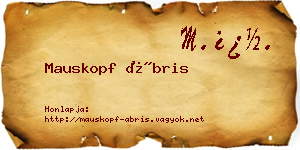 Mauskopf Ábris névjegykártya